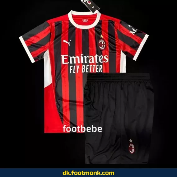 AC Milan hjemmebane fodboldtrøje til børn 2024-2025 – Officiel klubtrøje
