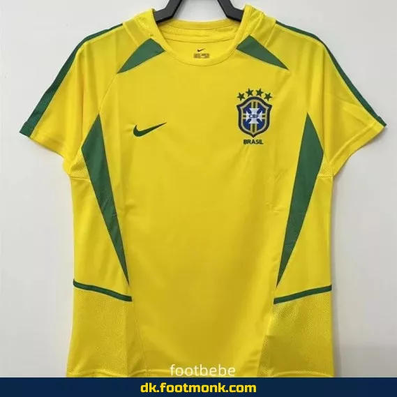 Brasiliens hjemmebane fodboldtrøje 2002 - Vintage fodboldtrøje til mænd, kvinder og børn - Officiel replika