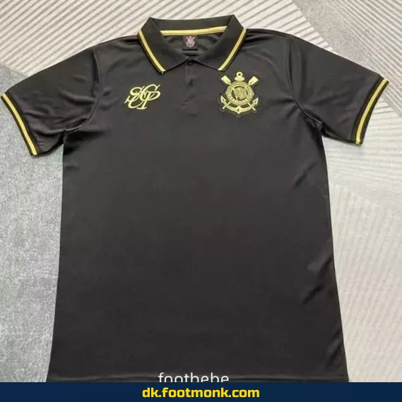 Corinthians 2025-2026 Sort Polo Fodboldtrøje – Officiel Autentisk