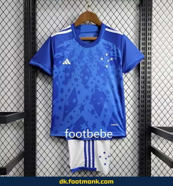 Cruzeiro børnefodboldtrøje 2024-2025 hjemmebane blå - Officiel fodboldtrøje til børn