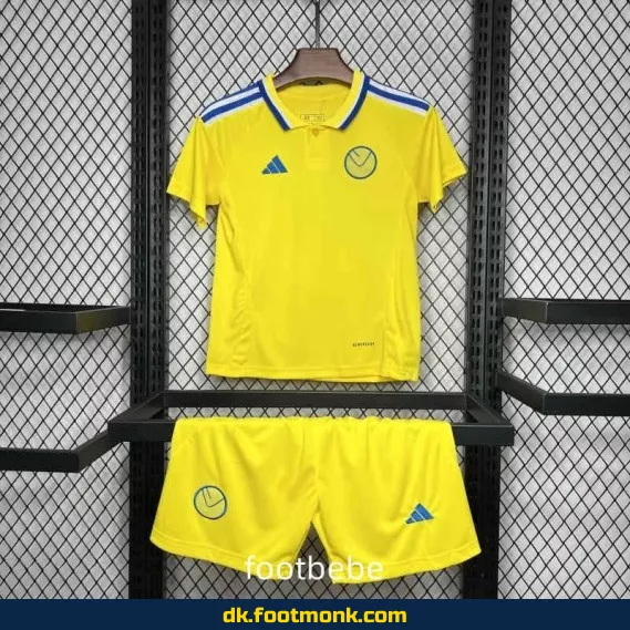 Leeds United børne fodboldtrøje 2024-2025 udebanekit (gul) – Officiel fodboldtrøje til børn