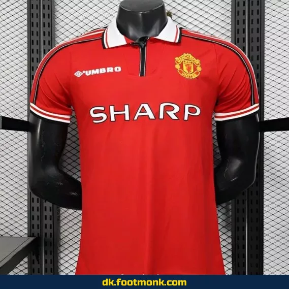 Manchester United Vintage Fodboldtrøje 1998-1999 - Rød - Officiel replika - Fodboldtrøjer til mænd, kvinder og børn