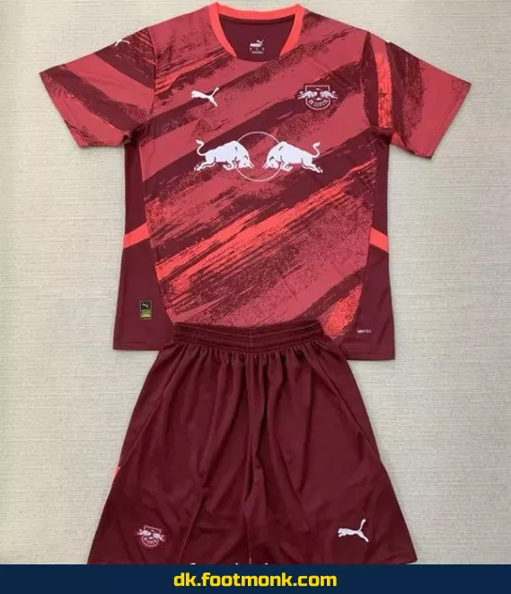 RB Leipzig børne fodboldtrøje 2024-2025 - Udebane - Rød - Officiel