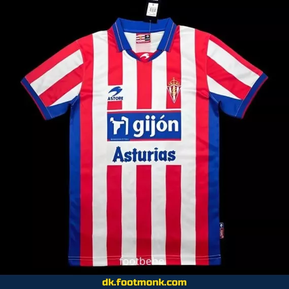 Authentisk Sporting de Gijón Vintage hjemmebane fodboldtrøje 2001-2002 - Officiel replika til mænd