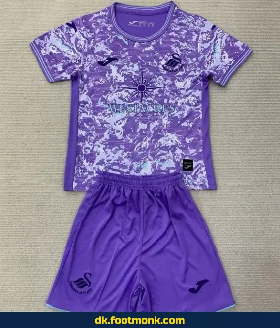 Swansea City Børne Fodboldtrøje 2024/2025 - Violet Tredje Trøje