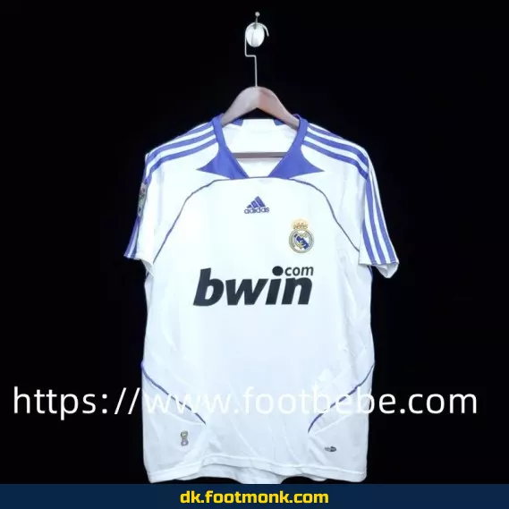 Authentisk vintage Real Madrid hjemmebane fodboldtrøje 2007-2008 - Officiel klubtrøje til mænd, kvinder og børn