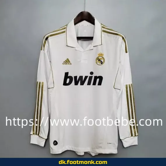Authentisk Real Madrid hjemmebane fodboldtrøje 2011-2012 - Vintage langærmet - Køb billigt online